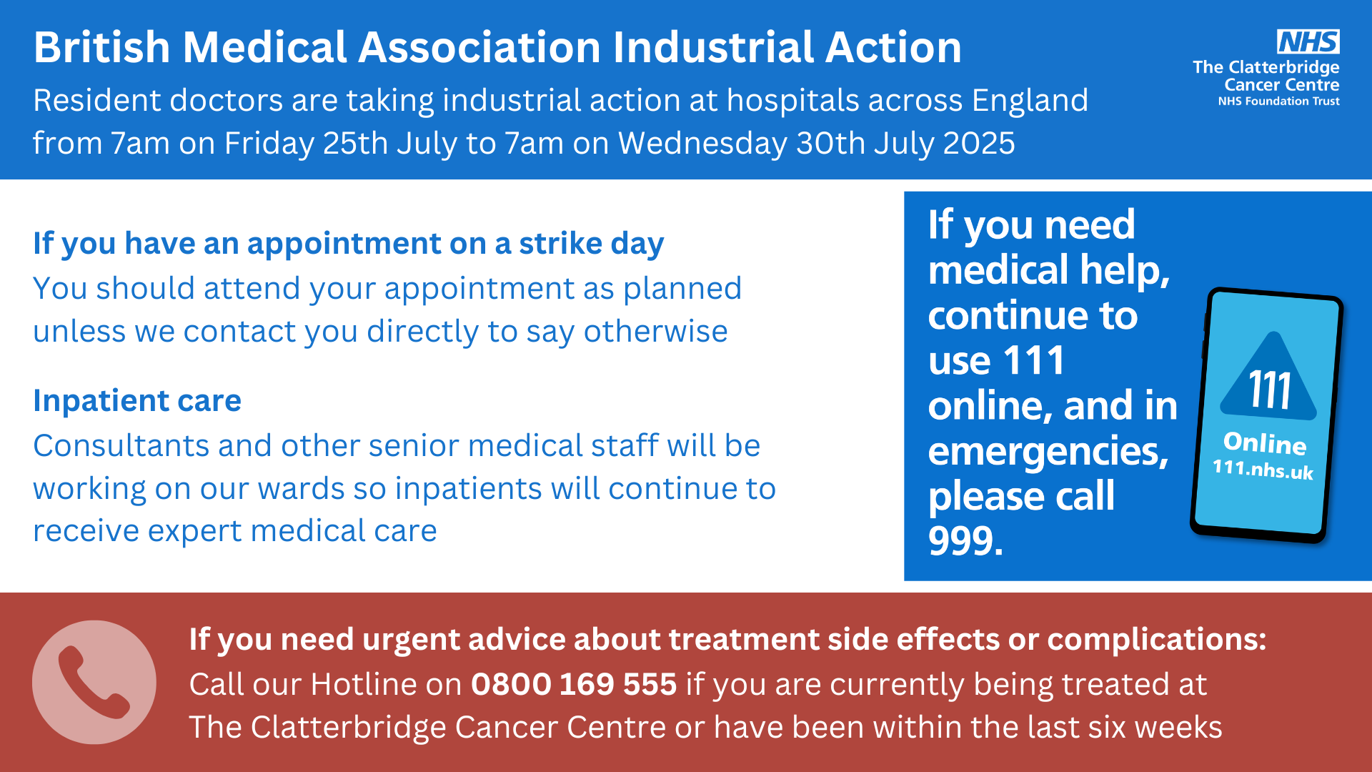 Industrial action by BMA resident doctors: 25th to 30th July 2025 thumbnail image